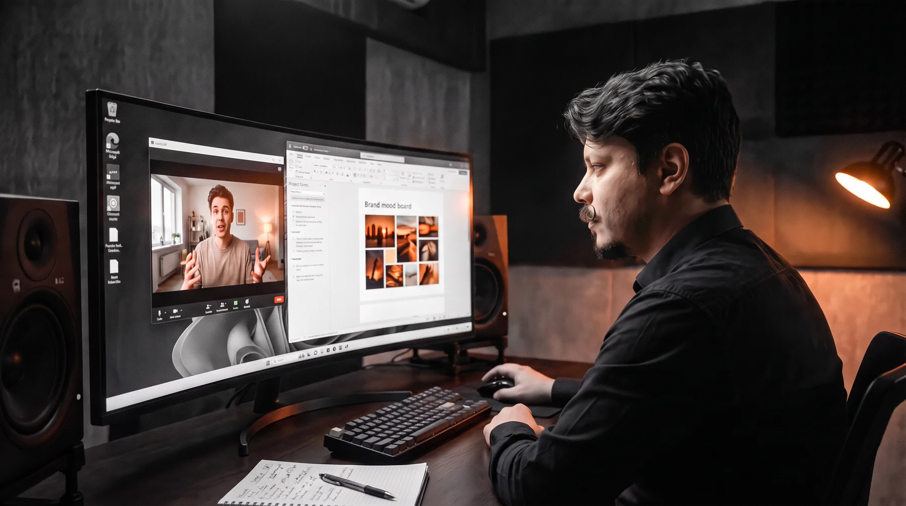Carlos on a briefing call with a creator